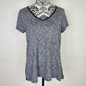 Casual Eddie Bauer Knit Top  V-neck Medium blue